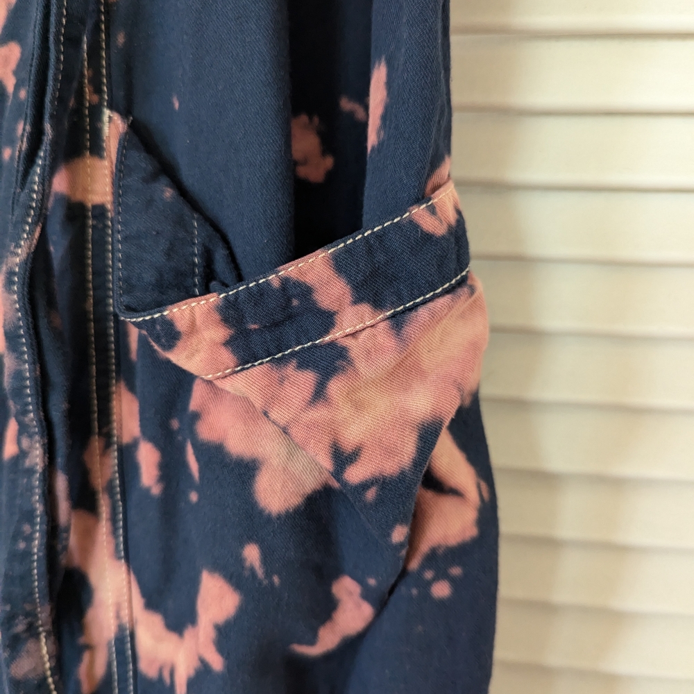 Madewell Navy Jumpsuit with Pink Bleach Splatter - Picture 5 of 6